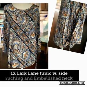 Lark Lane 1X Paisley Long sleeve lightweight top